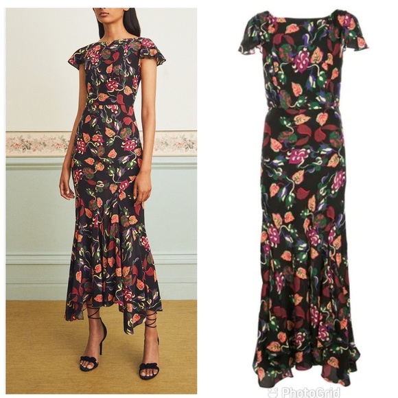SALONI Dresses & Skirts - SALONI Daphne Floral Silk Maxi Dress